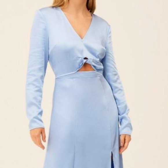 THE FIFTH Fusion Long Sleeve Midi Dress Sky M 6 - Picture 2 of 5